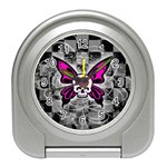 Skull Butterfly Travel Alarm Clock