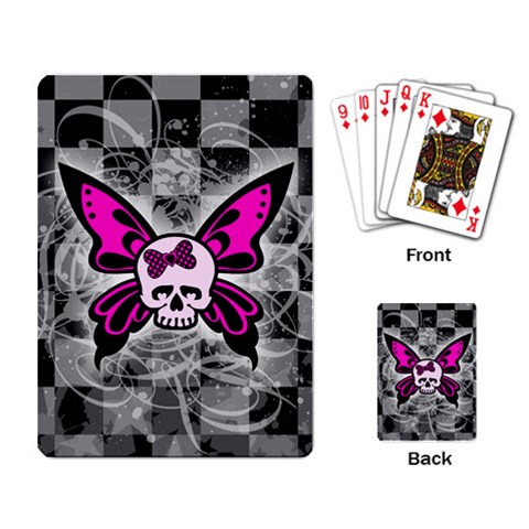 Skull Butterfly Playing Cards Single Design from ArtsNow.com Back