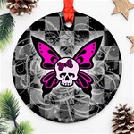 Skull Butterfly Round Ornament (Two Sides)