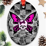 Skull Butterfly Oval Ornament (Two Sides)