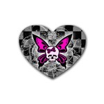 Skull Butterfly Rubber Coaster (Heart)