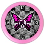 Skull Butterfly Color Wall Clock