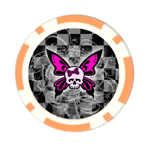 Skull Butterfly Poker Chip Card Guard from ArtsNow.com Front