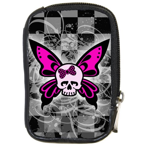 Skull Butterfly Compact Camera Leather Case from ArtsNow.com Front