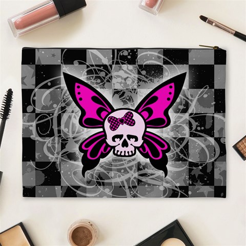 Skull Butterfly Cosmetic Bag (XL) from ArtsNow.com Back