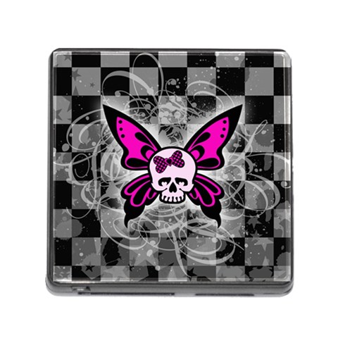 Skull Butterfly Memory Card Reader with Storage (Square) from ArtsNow.com Front