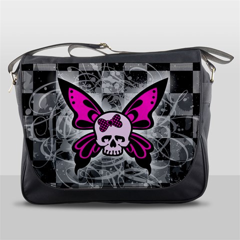 Skull Butterfly Messenger Bag from ArtsNow.com Front