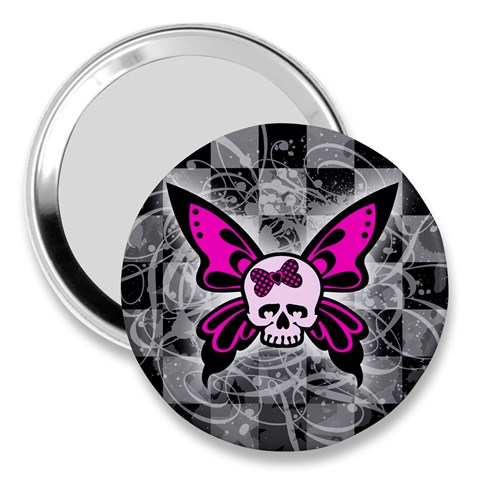 Skull Butterfly 3  Handbag Mirror from ArtsNow.com Front