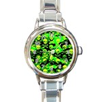 Skull Camouflage Round Italian Charm Watch