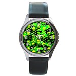 Skull Camouflage Round Metal Watch