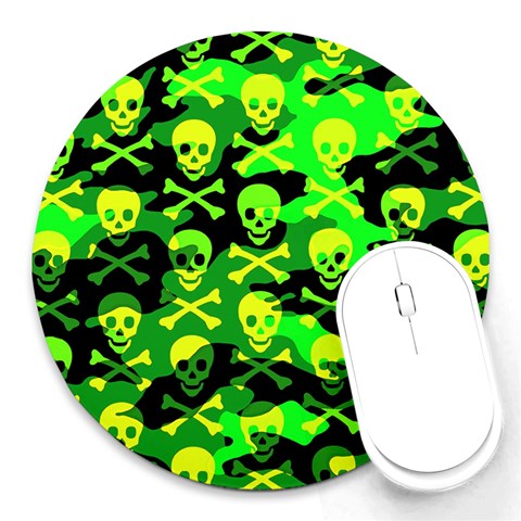 Skull Camouflage Round Mousepad from ArtsNow.com Front
