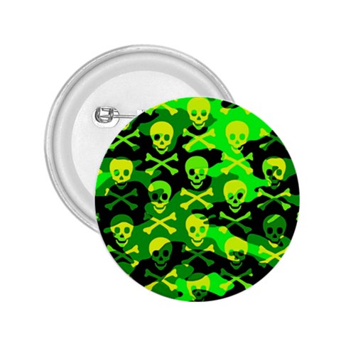 Skull Camouflage 2.25  Button from ArtsNow.com Front