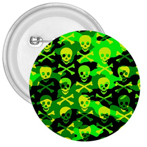 Skull Camouflage 3  Button from ArtsNow.com Front