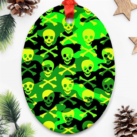 Skull Camouflage Ornament (Oval) from ArtsNow.com Front