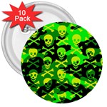 Skull Camouflage 3  Button (10 pack)