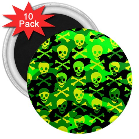 Skull Camouflage 3  Magnet (10 pack) from ArtsNow.com Front