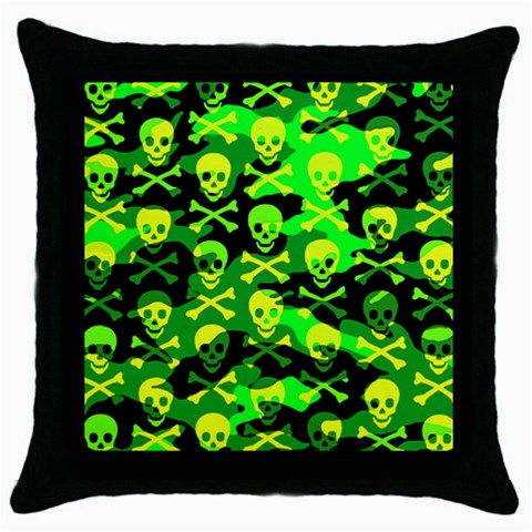Skull Camouflage Throw Pillow Case (Black) from ArtsNow.com Front