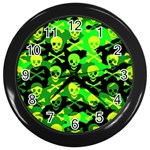 Skull Camouflage Wall Clock (Black)