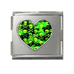 Skull Camouflage Mega Link Heart Italian Charm (18mm)