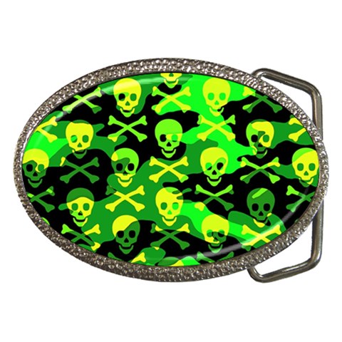 Skull Camouflage Belt Buckle from ArtsNow.com Front