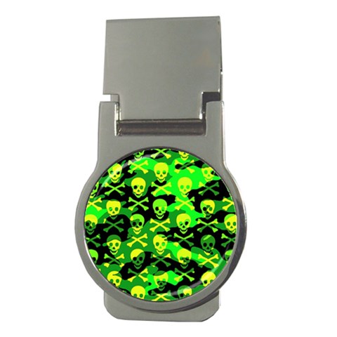 Skull Camouflage Money Clip (Round) from ArtsNow.com Front