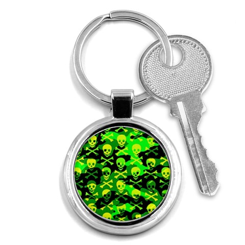 Skull Camouflage Key Chain (Round) from ArtsNow.com Front