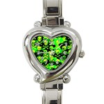 Skull Camouflage Heart Italian Charm Watch