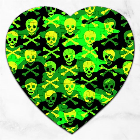 Skull Camouflage Jigsaw Puzzle (Heart) from ArtsNow.com Front