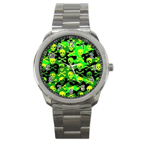 Skull Camouflage Sport Metal Watch from ArtsNow.com Front