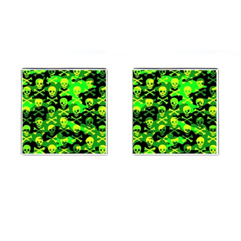 Skull Camouflage Cufflinks (Square) from ArtsNow.com Front(Pair)