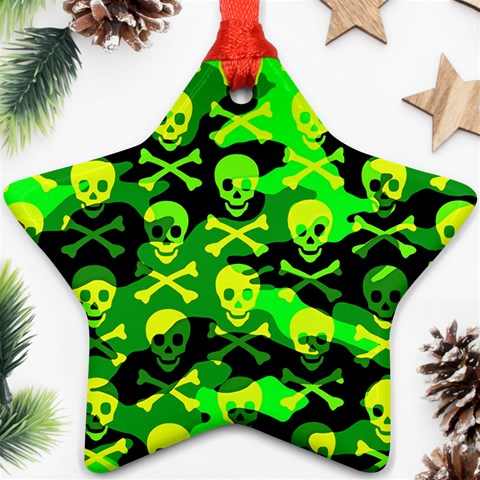 Skull Camouflage Star Ornament (Two Sides) from ArtsNow.com Front