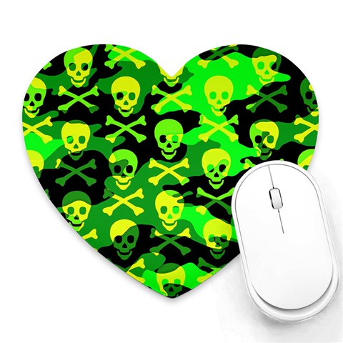 Skull Camouflage Mousepad (Heart) from ArtsNow.com Front