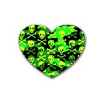 Skull Camouflage Rubber Coaster (Heart)