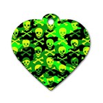 Skull Camouflage Dog Tag Heart (Two Sides)