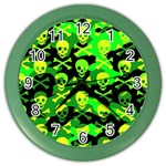 Skull Camouflage Color Wall Clock