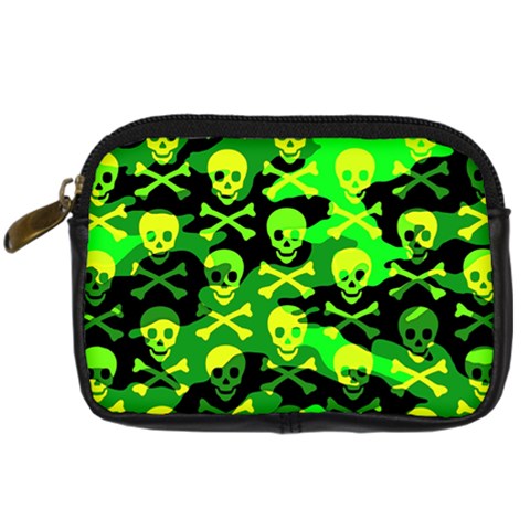 Skull Camouflage Digital Camera Leather Case from ArtsNow.com Front