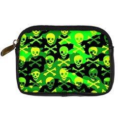 Skull Camouflage Digital Camera Leather Case from ArtsNow.com Front