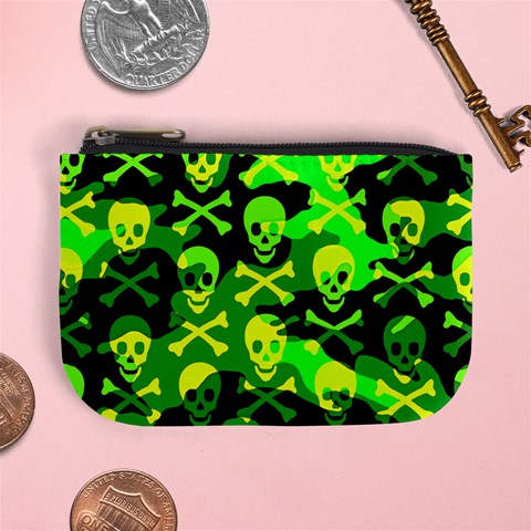 Skull Camouflage Mini Coin Purse from ArtsNow.com Front