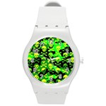 Skull Camouflage Round Plastic Sport Watch Medium