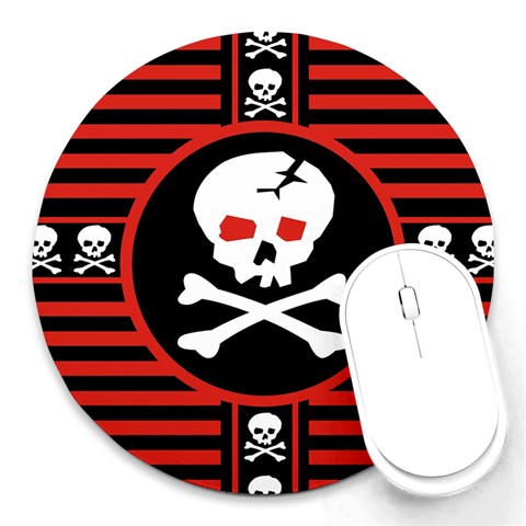 Skull Cross Round Mousepad from ArtsNow.com Front