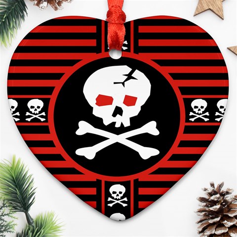 Skull Cross Ornament (Heart) from ArtsNow.com Front