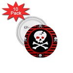 Skull Cross 1.75  Button (10 pack) 