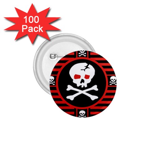 Skull Cross 1.75  Button (100 pack)  from ArtsNow.com Front