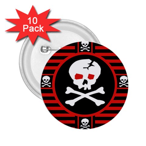 Skull Cross 2.25  Button (10 pack) from ArtsNow.com Front