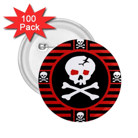 Skull Cross 2.25  Button (100 pack) from ArtsNow.com Front
