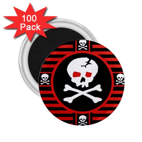 Skull Cross 2.25  Magnet (100 pack)  from ArtsNow.com Front