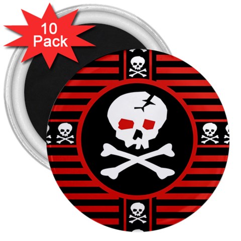 Skull Cross 3  Magnet (10 pack) from ArtsNow.com Front