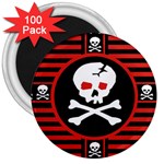 Skull Cross 3  Magnet (100 pack)