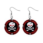 Skull Cross 1  Button Earrings