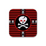 Skull Cross Rubber Square Coaster (4 pack)